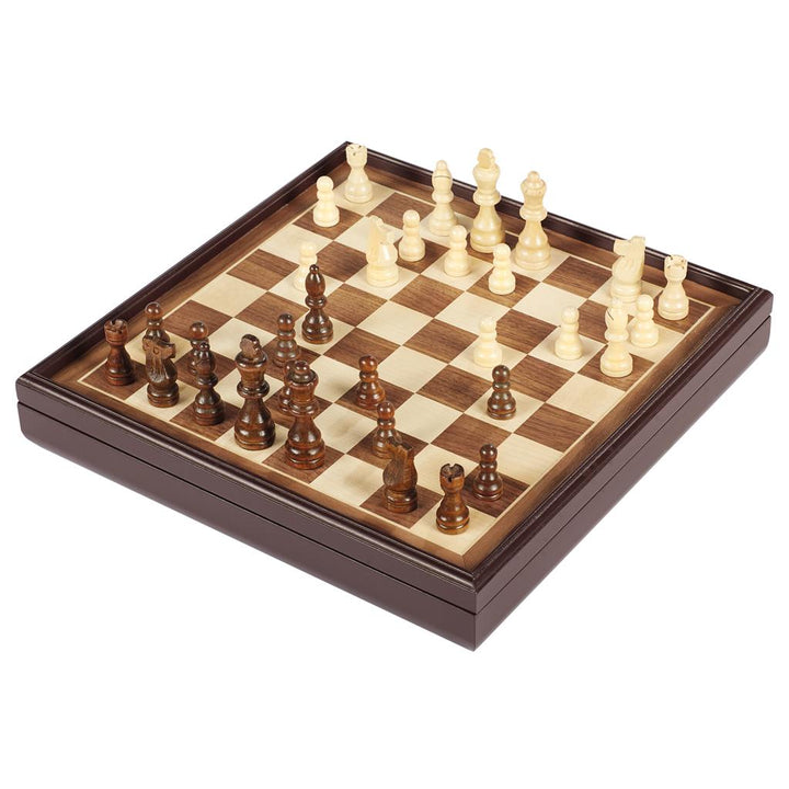 Deluxe Wooden Chess & Checkers Set