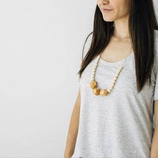 Organic Beechwood and Silicone Teething Necklace